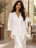Flowy Chiffon Top & Satin Slip Dress Two-Piece Set
