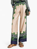 Unique Geometric Print Satin Two-piece Set