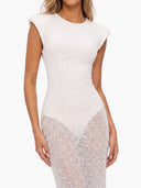 Elegant Beaded Sequin Maxi Dress
