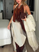 Luxe Flowing Halter Neck Maxi Dress