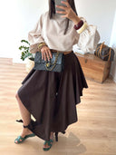 Elegant Reversible Plaid Crop Top & Asymmetrical Midi Skirt Two-Piece Set
