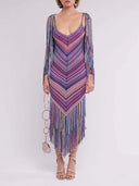 Rainbow Chevron Fringe Two-Piece Set