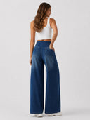 High-Waisted Stretch Denim Pants