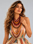 Boho Layered Beaded Statement Necklace