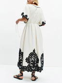Minimalist floral print maxi dress