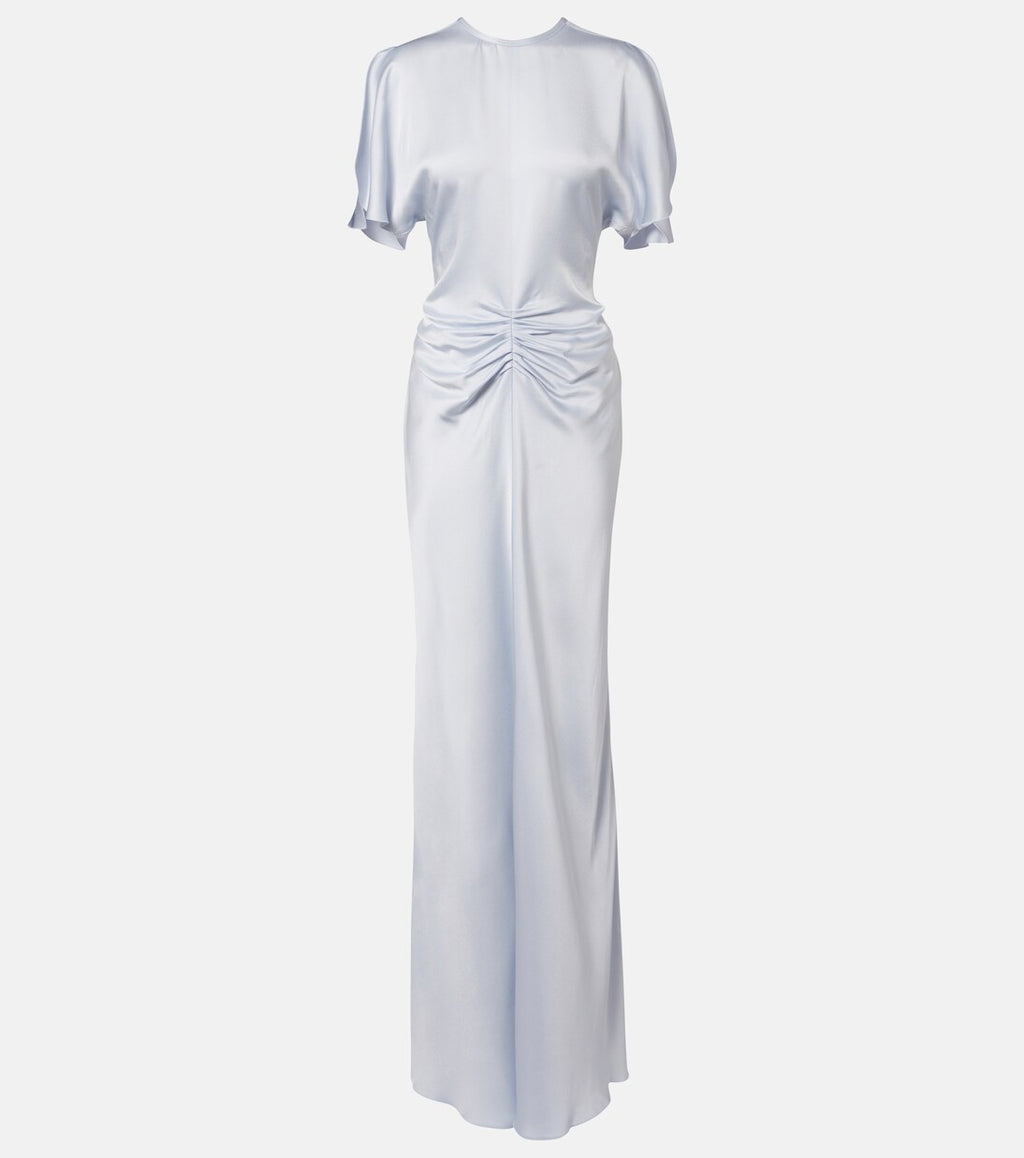 Satin Flutter Sleeve Dress