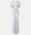 Satin Flutter Sleeve Dress