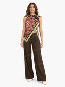 Unique Retro Floral Print Tassel Vest Two-Piece Set