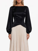 Chic Minimalist Velvet Paneled Pleated-Hem Maxi Dress