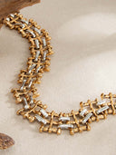 Crystal Embellished Geometric Statement Choker Necklace