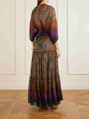 Retro Paisley Print Sheer Chiffon Two-Piece Set