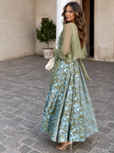 Elegant Printed Maxi Dress & Chiffon Cover-Up Two-Piece Set