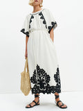 Minimalist floral print maxi dress
