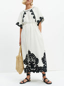 Minimalist floral print maxi dress