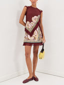 Paisley Print Fringe Top & Mini Skirt Set