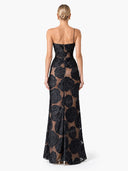 Rose Flower Three-Dimensional Burnt Flower Maxi Dress
