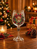 Christmas Santa Reindeer Decorative Wine Glass