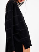 Relaxed Pullover Sweater & Lace Mini Skirt Set