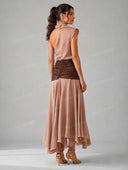 Elegant Draped Halter Top & Wide-Leg Pants Set