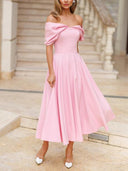 Elegant Off-the-shoulder Draped Maxi Dress