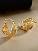 Crystal Filigree Twist Hoop Earrings