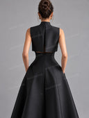 Elegant Bow Neck A-Line Maxi Dress