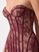 Elegant Strapless Lace Corset Maxi Dress