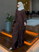Elegant Ruched Batwing Top & Wide Leg Pants Set