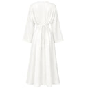 Elegant Pleated Long Sleeve Pocket Maxi Dress