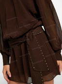 Asymmetric One Shoulder Belted Mini Dress