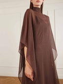 Elegant Rhinestone-Embellished Chiffon Kaftan Maxi Dress