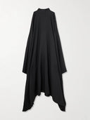 Elegant High-Neck Sleeveless Draped Midi Dress