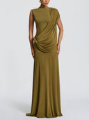 Elegant Draped Maxi Dress