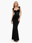 Sexy Sweetheart Lace Waist-Cinched Mermaid Maxi Dress