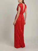 Elegant Deep V-Neck High Slit Maxi Dress
