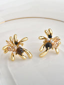 Vintage Gold Firework Statement Earrings