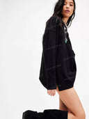 Relaxed Pullover Sweater & Lace Mini Skirt Set