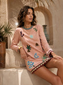 Fashionable Printed Linen Mini Dress
