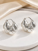Textured Gold Chunky Hoop Earrings