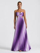 Ombre Halter Pleated Maxi Dress