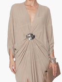 Casual Batwing Sleeve Draped Maxi Dress