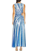 Sequin Diagonal Stripe Cut-Out Waist Maxi Dress