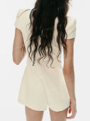 Structured Short Sleeve Tailored Romper