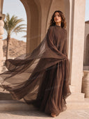 Elegant Shawl-style Chiffon Flowing Maxi Dress