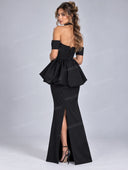 Sexy Off Shoulder Halter Ruffle Prom Maxi Dress