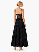 Elegant Lace Floral Applique A-Line Maxi Dress