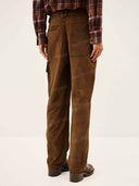 Suede Belted Jacket & Cargo Pants Two Piece Set