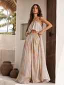 Printed Sling Top And Wide Leg Pants Set