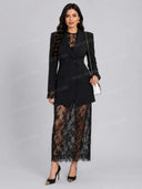 Tailored Blazer & Lace Maxi Dress Set