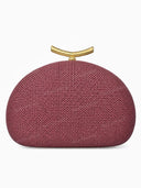 Fashion Half-Moon Woven Straw Clutch Bag